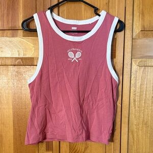 Levi's Women's Mauve Retro Tank Top with White Trim
